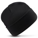 Beanie Hat With Lining Unisex Black