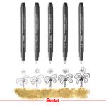 Pentel Pointliner Ast Sizes Black P5