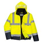 Hi-Vis Cont Winter Bomber Ylw/Navy L