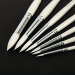 White Round Paint Brush Wht Hdl Pk60