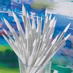 White Round Paint Brush Wht Hdl Pk60