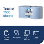 Tork Roll Blue 2 Ply 255M Pk2