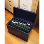 Cathedral Fscap Metal File Box Blue