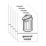 A5 Sign General Waste Pack Of 5