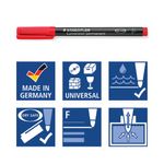 Lumocolor Pen Fine Perm Red Pk10
