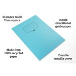 Rcyc Exr Book 7Mm Sq A4 Blu Pk10