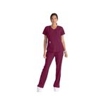 Breeze Womens Scrub Top Wine Xl