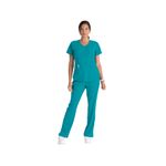 Breeze Womens Scrub Top Teal 4Xl