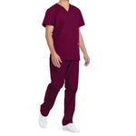 Unisex Scrub Set Top/Trs Wine 2Xl