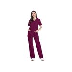 Unisex Scrub Set Top/Trs Wine Xl