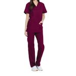 Unisex Scrub Set Top/Trs Wine Xl