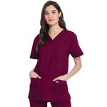 Unisex Scrub Set Top/Trs Wine Xs