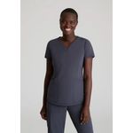 Serene Knit Scrub Top Pewter M