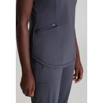 Serene Knit Scrub Top Pewter M
