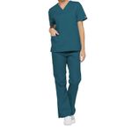 Signature Scrub Top Carib Blue L