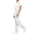Unisex Scrub Set Top/Trs White 2Xl