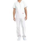 Unisex Scrub Set Top/Trs White 2Xl