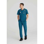 Flex Knit Scrub Top Bah Blue L