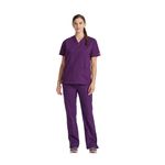 Signature Scrub Top Eggplant S