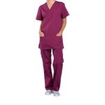 Prof V-Neck Scrub Top Wine 2Xs