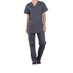 Prof V-Neck Scrub Top Pewter 2Xs
