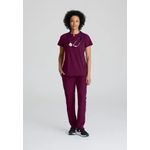 One Flux Scrub Top Wine 2Xl