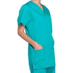Prof V-Neck Scrub Top Teal Blue 2Xl