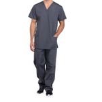 Prof V-Neck Scrub Top Pewter Xs