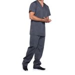 Prof V-Neck Scrub Top Pewter Xs