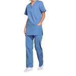 Prof V-Neck Scrub Top Ceil Blue 2Xl