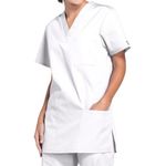 Prof V-Neck Scrub Top White S