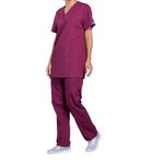 Prof V-Neck Scrub Top Wine 2Xl