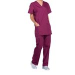 Prof V-Neck Scrub Top Wine 3Xl
