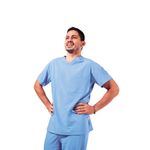 Eco Stretch Scrub Top Ceil Blue S