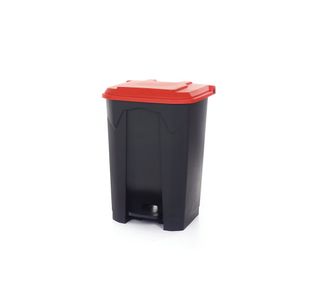 Pedal Bin With Lid 80L Grey/Red