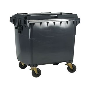 2Work Wheelie Bin 1100L W/Flt Ld Gry