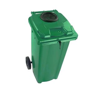 2Work Wheelie Bin 140L Bot/Lock Grn