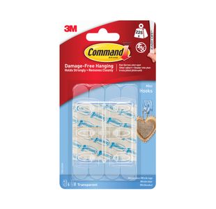 3M Command Mini Clr Hooks/Clear Stps