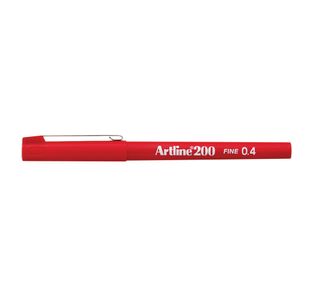 Artline 200 Pens Red Packed Pk12