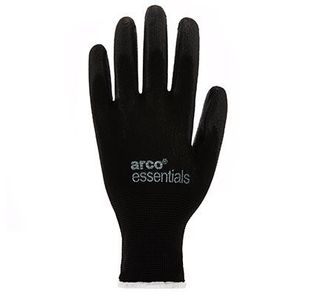 Blk Pu Nylon Gloves Prs 7 Pk12