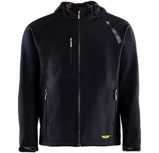 Mens Blk Hooded Softshell Jacket 2Xl