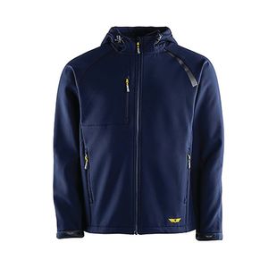 Mens Navy Hooded Softshell Jacket S