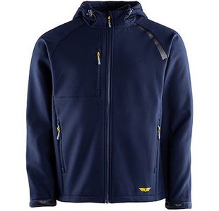 Mens Navy Hooded Softshell Jacket M