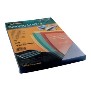 Fellowes Clr Pvc Covers 200Mi Pk100