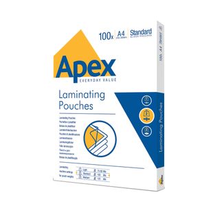 Fellowes Apex A4 Lamg Pouch Pk100