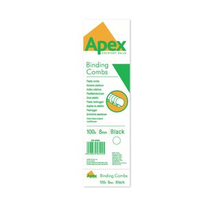 Fellowes Apex Combs 8Mm Black Pk100