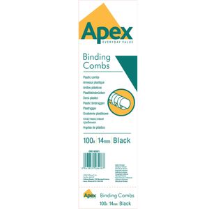 Fellowes Apex Combs 14Mm Black Pk100