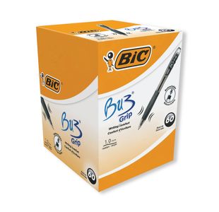 Bic Bu3 Grip Ballpoint Pen Blk Pk60