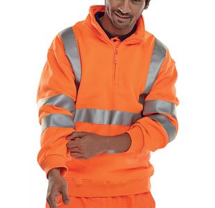 Quarter Zipped Sweatshirt Orange L