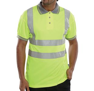 Hi Vis Poloshirt Sht Sle Syellow M